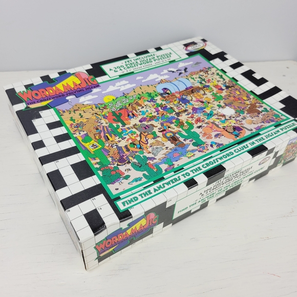 Wordamajig Jigsaw Puzzle, 200 pcs + 4 Crosswords Wild West NEW Sealed - Picture 2 of 10